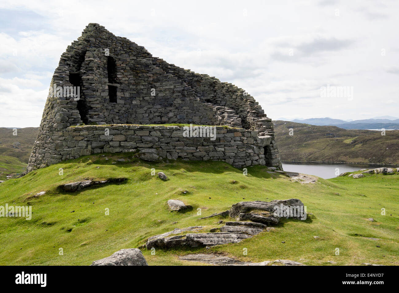 Dun Carloway Eisenzeit Broch in der Nähe von Carloway, Isle of Lewis, äußeren Hebriden, Western Isles, Schottland, UK, Großbritannien Stockfoto