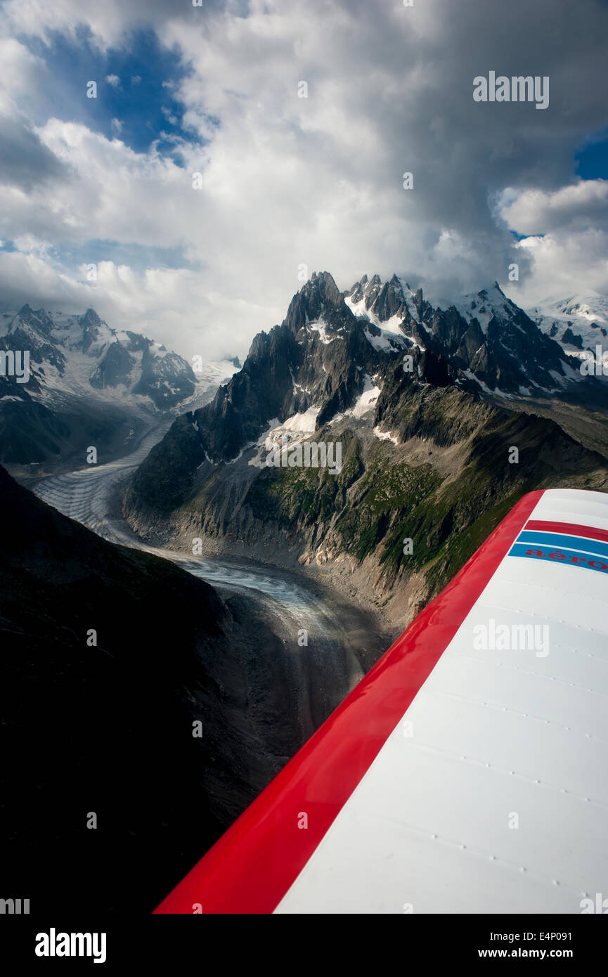 Sightseeing Flug über das Massif des Mont Blanc, wirtschaftsgala Für [es Region, Frankreich Stockfoto