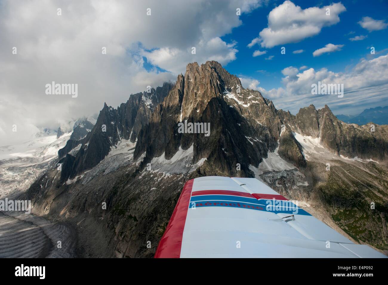 Sightseeing Flug über das Massif des Mont Blanc, wirtschaftsgala Für [es Region, Frankreich Stockfoto