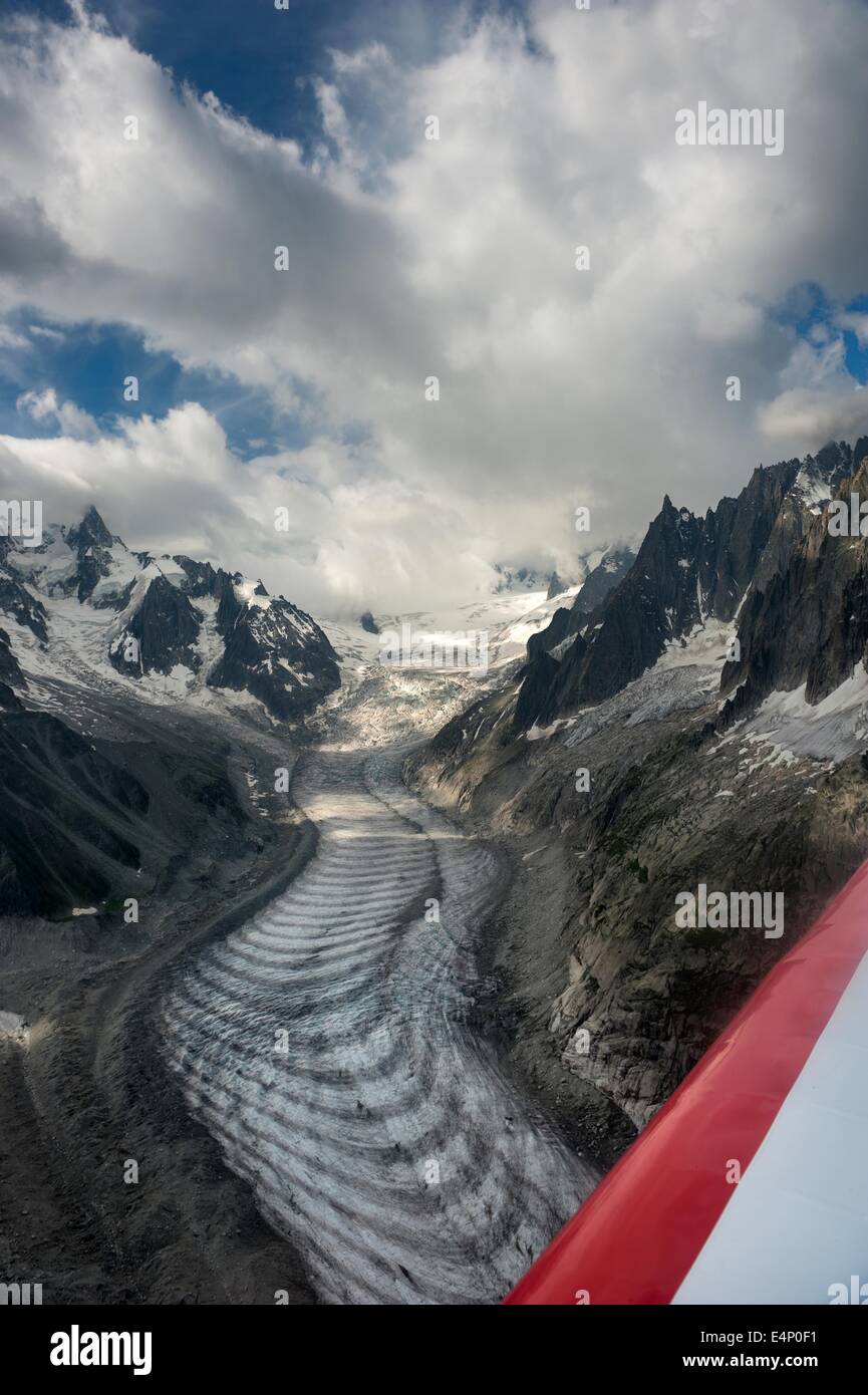 Sightseeing Flug über das Massif des Mont Blanc, wirtschaftsgala Für [es Region, Frankreich Stockfoto