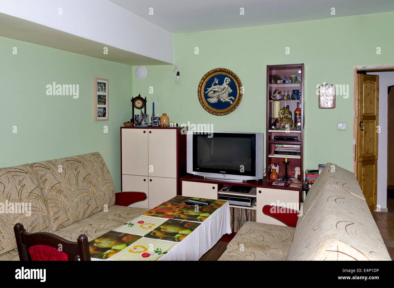 Nach Hause Ecke im Wohnzimmer in Sofia Bulgaria Stockfoto