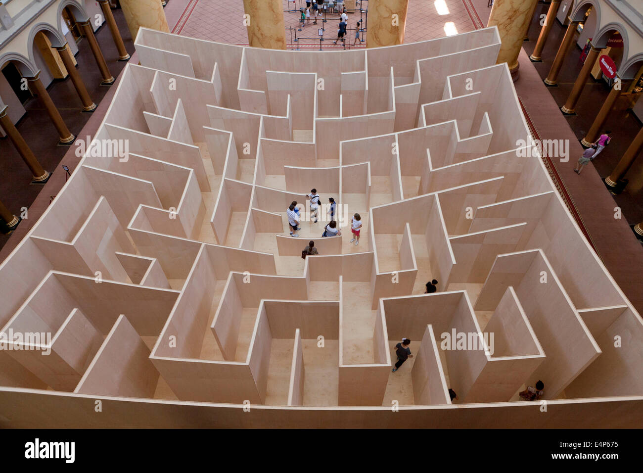 Groß angelegte Labyrinth am National Building Museum - Washington, DC USA Stockfoto