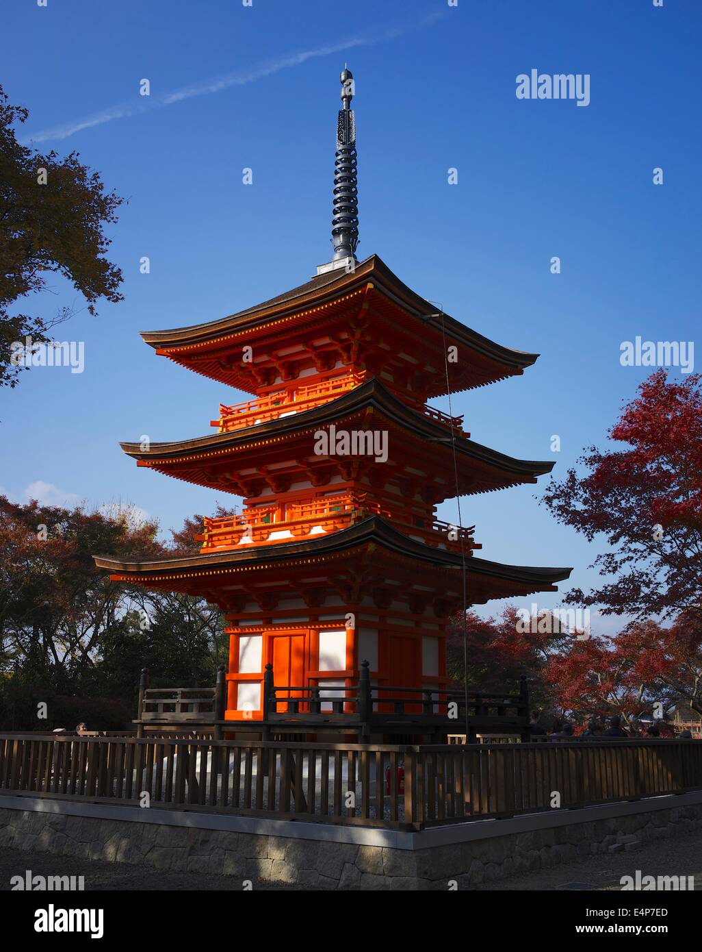 Dreistöckige Pagode am Taisan-Ji in der Nähe von Kiyomizu-Dera in Kyoto, Japan Stockfoto