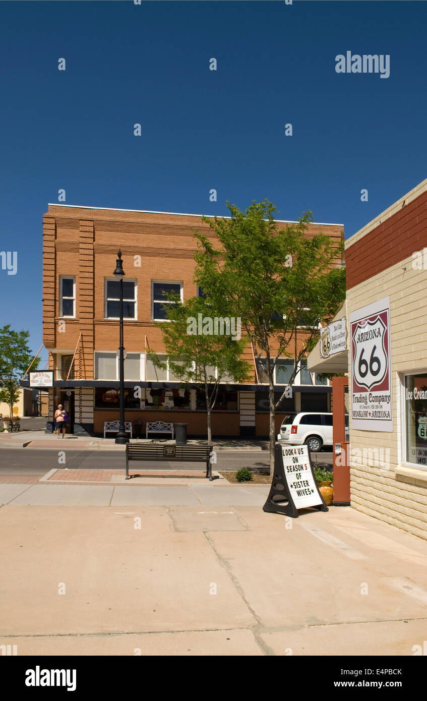 Street View von Winslow, Arizona USA Stockfoto