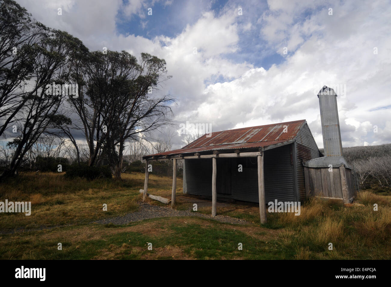 Historischen Bradley & O'Brien Hütte, Jagungal Bereich Kosciuszko National Park, NSW, Australien Stockfoto