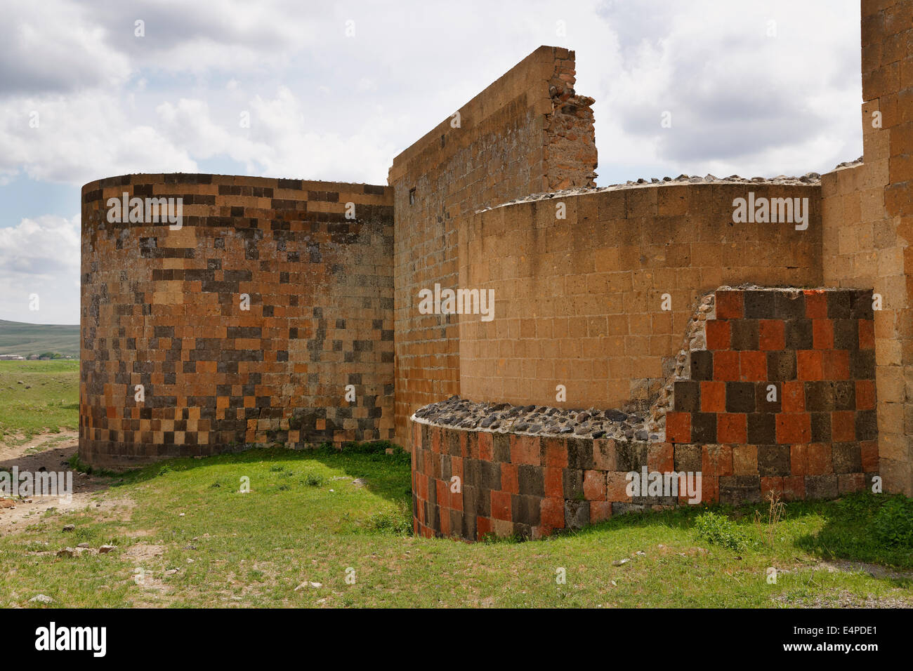 Stadtmauer, ehemalige armenische Hauptstadt Ani, Kars, Seidenstraße, Ost-Anatolien-Region, Südostanatolien, Türkei Stockfoto