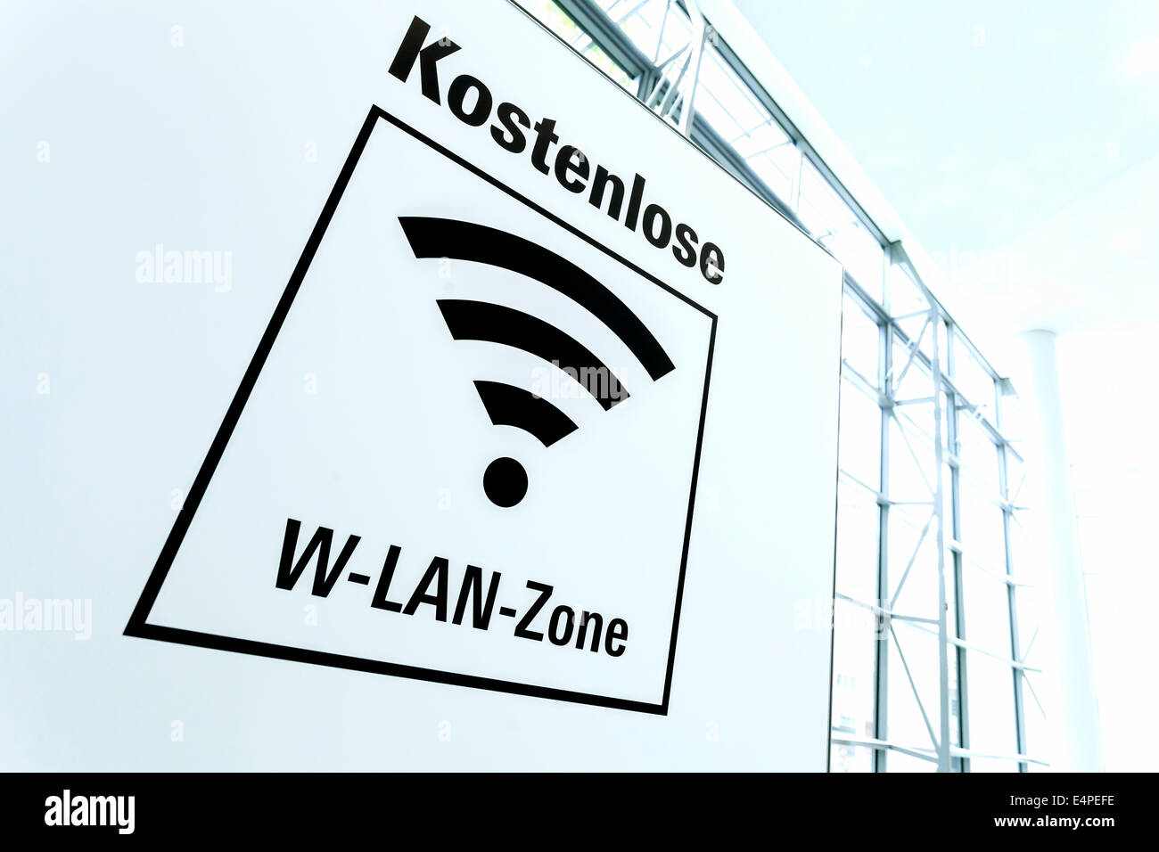 Anmelden, gratis Wi-Fi Zone, Deutschland Stockfoto