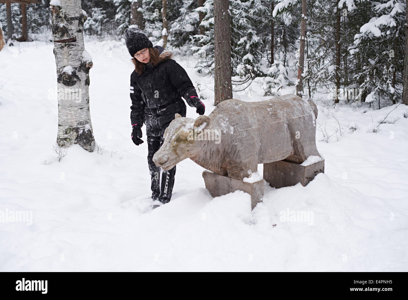 UMEA, Schweden. Sami camp Ureinwohner. Stockfoto