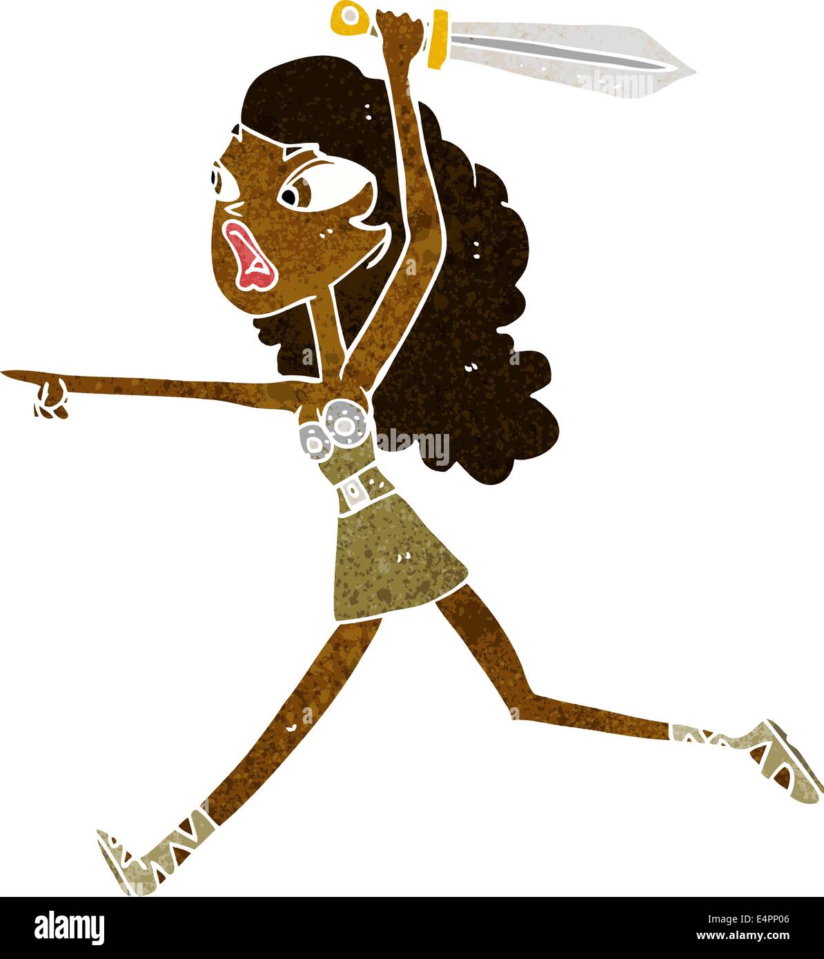 Cartoon-Mädchen mit Schwert Stock Vektor