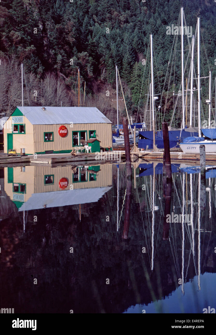 Genua-Bay Marina, Vancouver Island, Britisch-Kolumbien Stockfoto