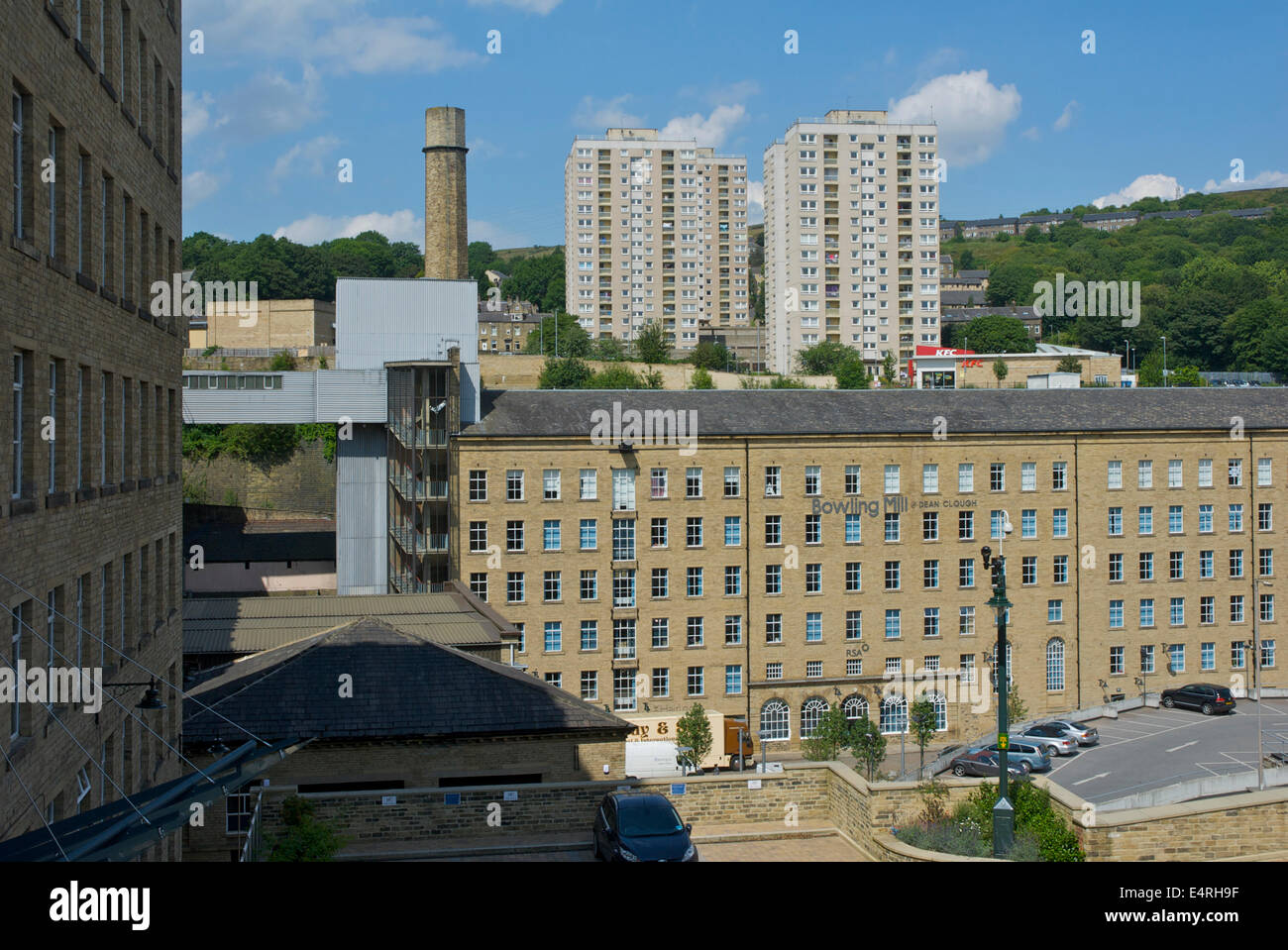 Dean Clough Mill Komplex, Halifax, West Yorkshire, England UK Stockfoto