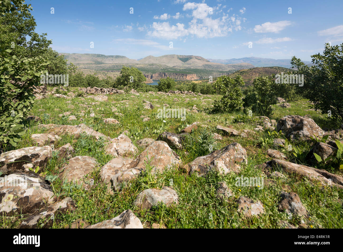 Landschaft zwischen Siverek und Nemrut Dagh, südöstlichen Anatolien, Türkei Stockfoto