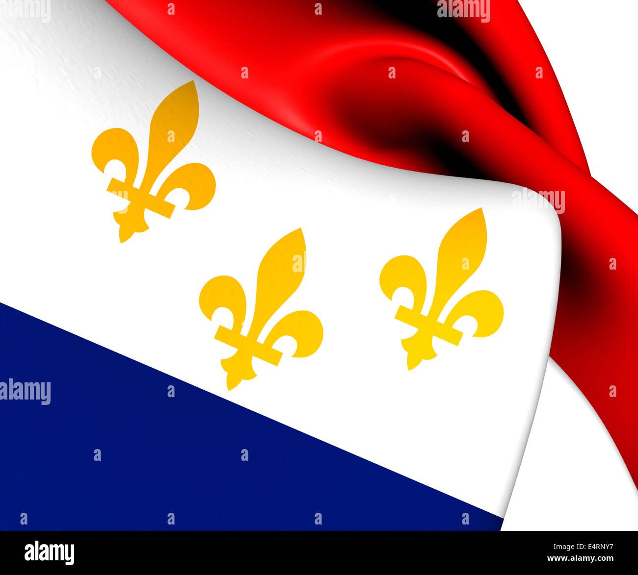 Flagge von New Orleans, USA. Hautnah. Stockfoto