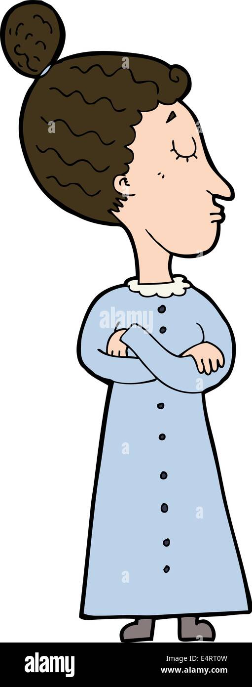 Cartoon strengen viktorianischen Lehrer Stock Vektor