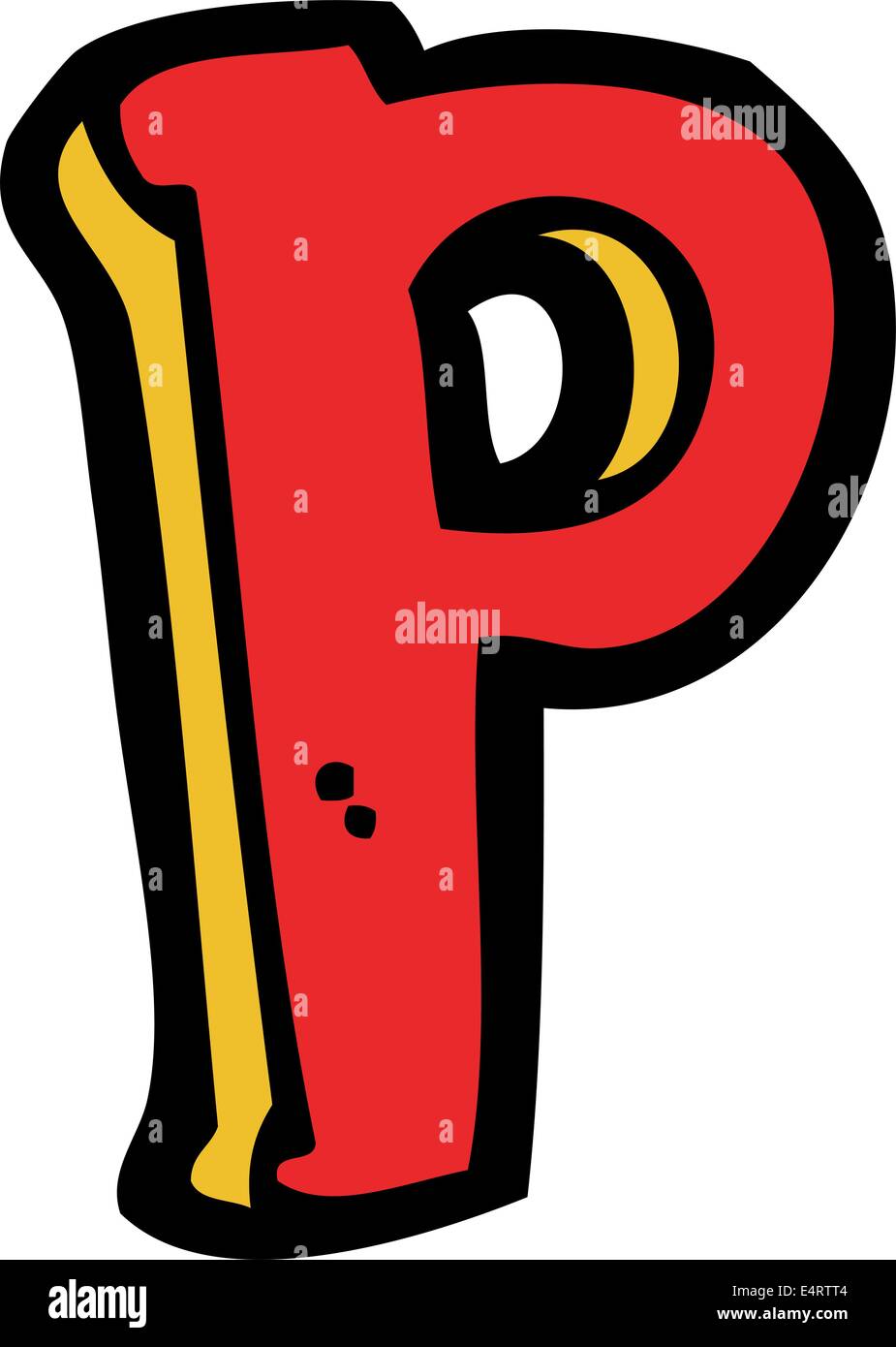 Cartoon-Buchstabe P Stock Vektor