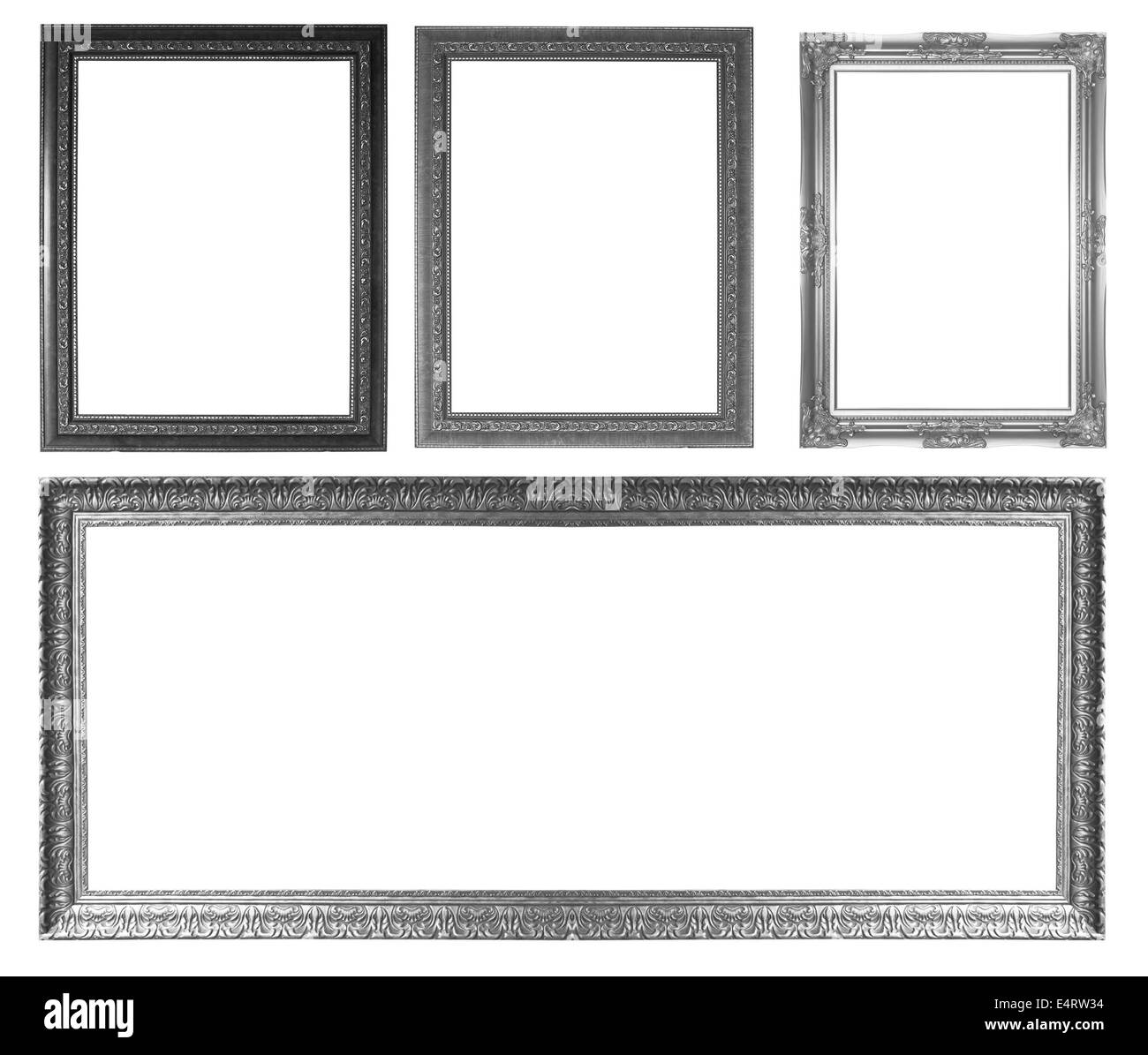 Silber Bilderrahmen isoliert auf weißem Hintergrund. Stockfoto