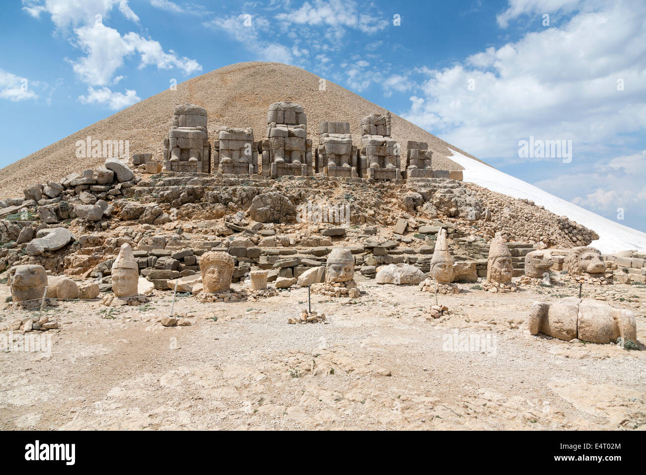 Statuen von Göttern, Ostterrasse, Nemrut oder Nemrud Dagh, Anatolien, Türkei Stockfoto