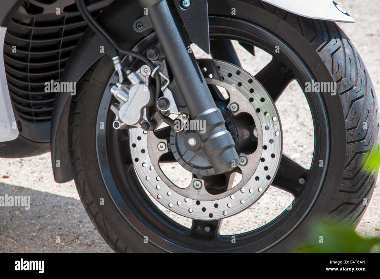 Scheibenbremse Motorrad Bremssättel, die zu beobachten sind Stockfoto