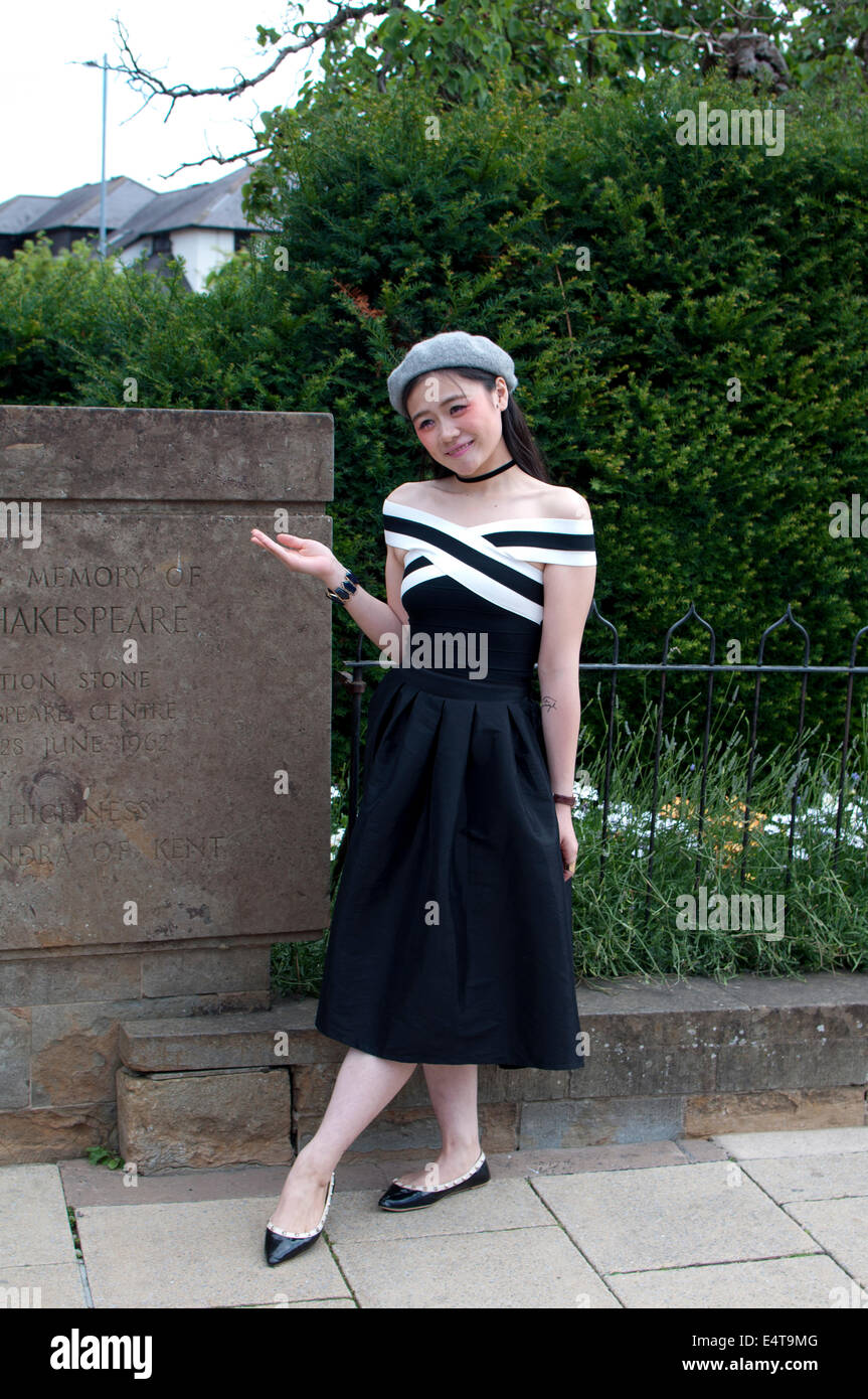 Chinesisches Mädchen Tourist, London, UK Stockfoto