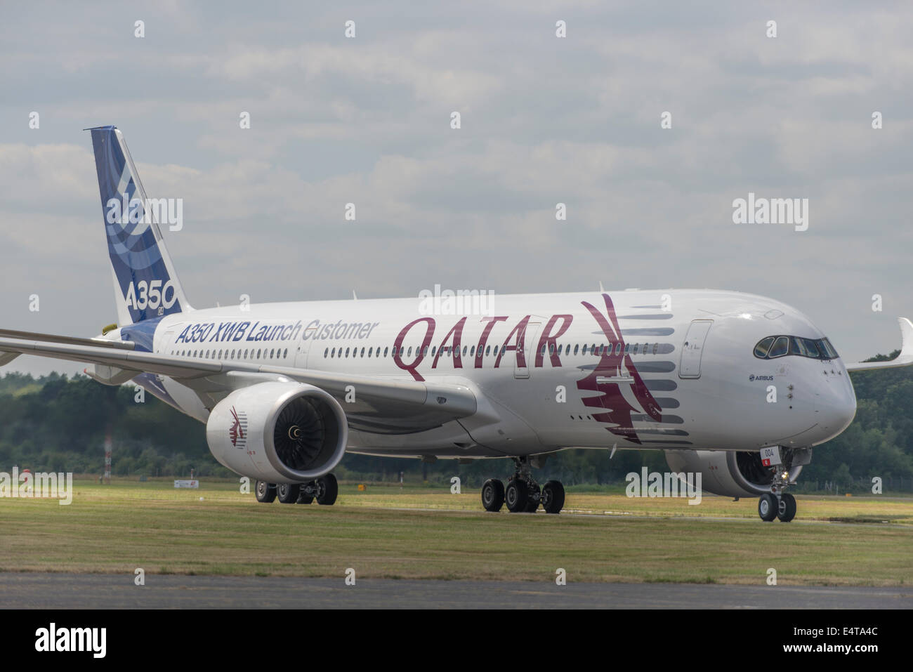 Airbus A350 XWB, Qatar Airways auf der Farnborough Airshow 2014 Stockfoto