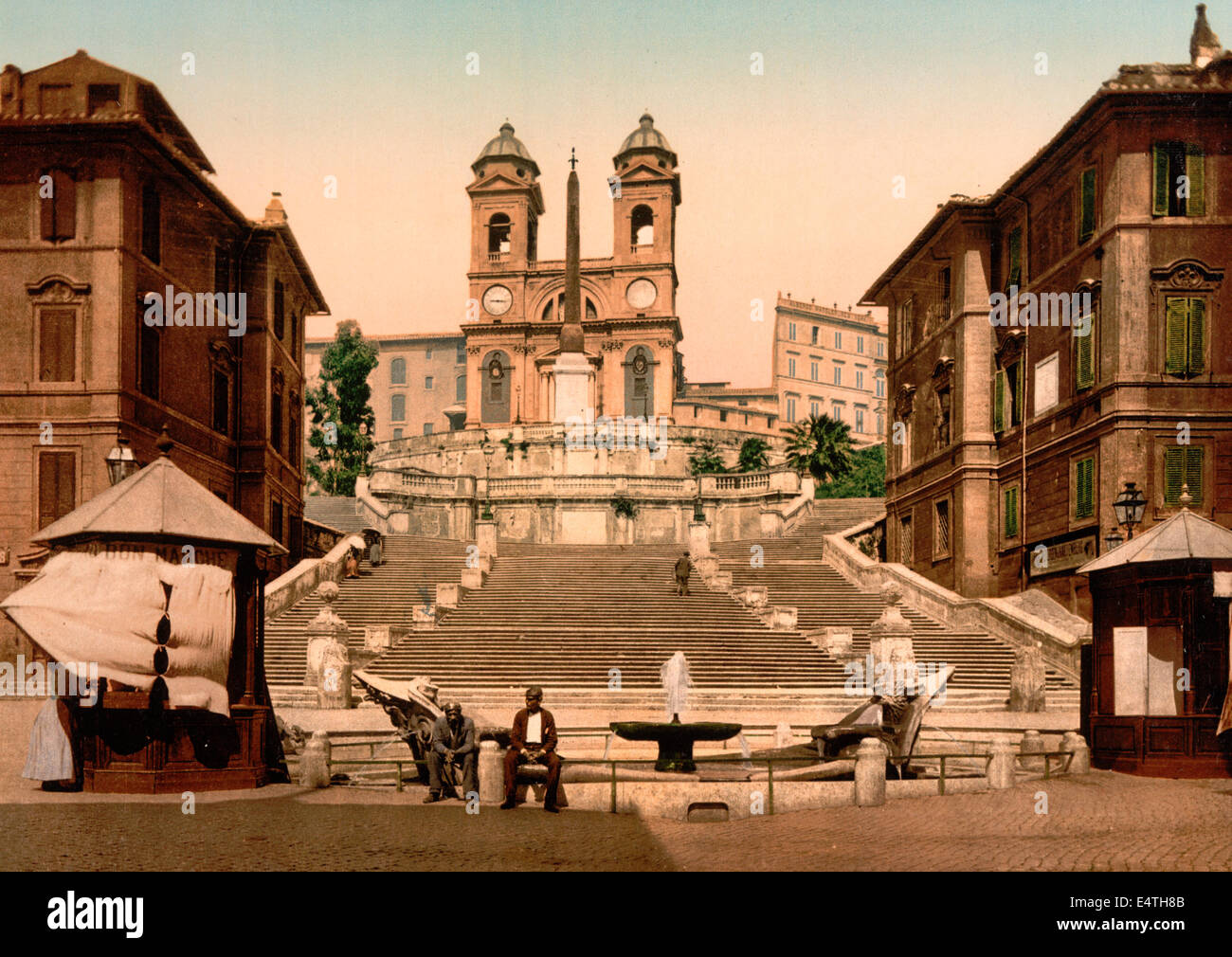 St. Trinita dei Monti, Rom, Italien, um 1900 Stockfoto