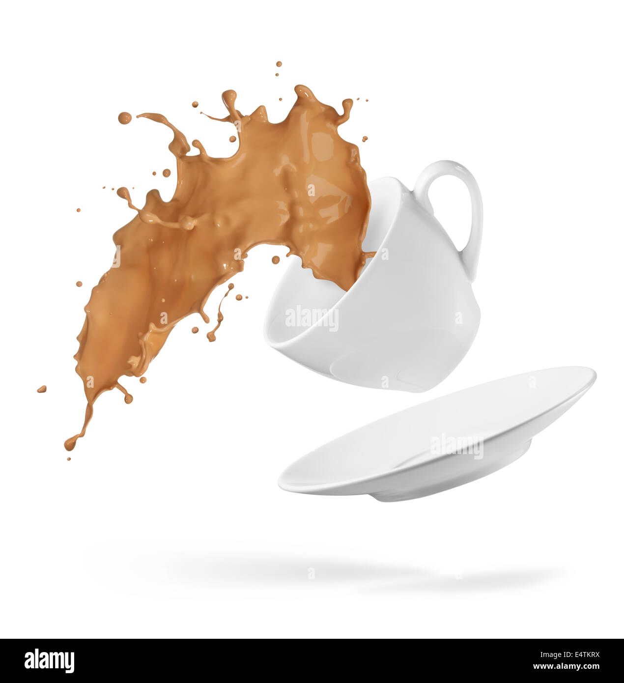 Tasse verschüttet Kaffee erstellen splash Stockfotografie - Alamy