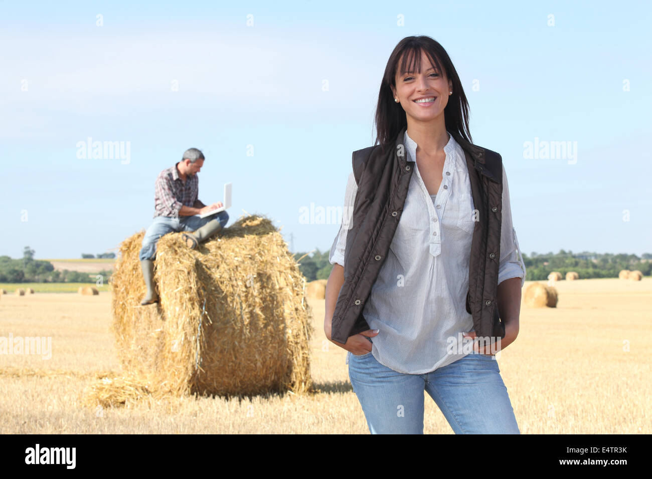 Bauern in einem Feld Stockfoto