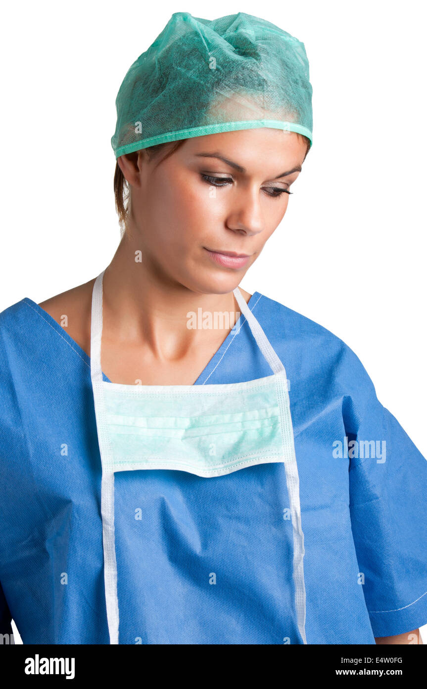 Traurige weibliche Chirurg Stockfoto