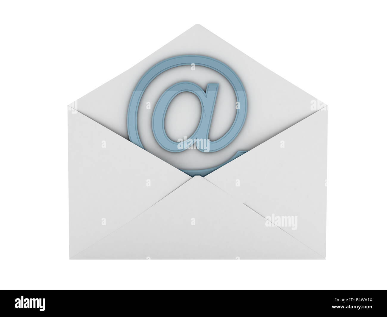 Unverschlossenen Umschlag mit e-Mail-Zeichen Stockfoto