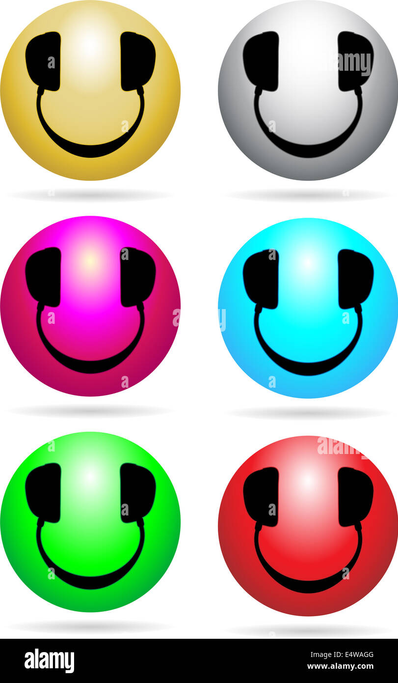 Smiley DJ Neon Stockfoto
