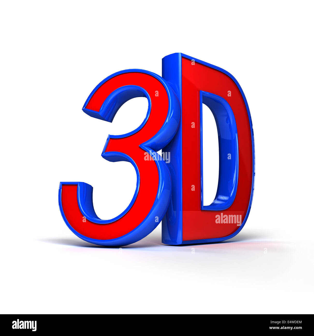 Wort-3D auf weißem Hintergrund Stockfoto