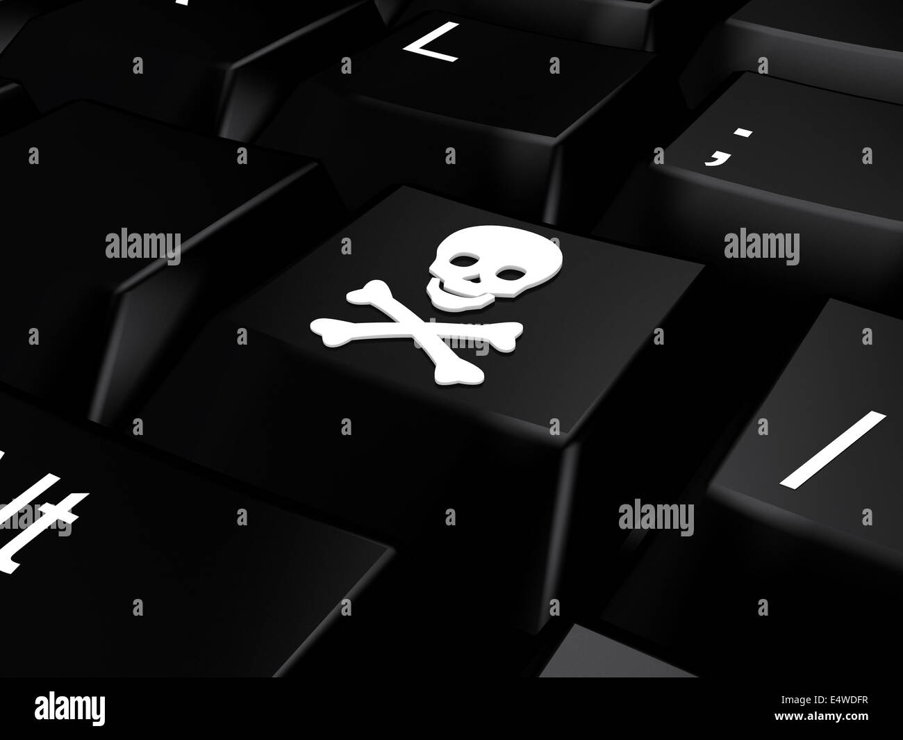 Tastatur mit Skull &amp; bones Stockfoto