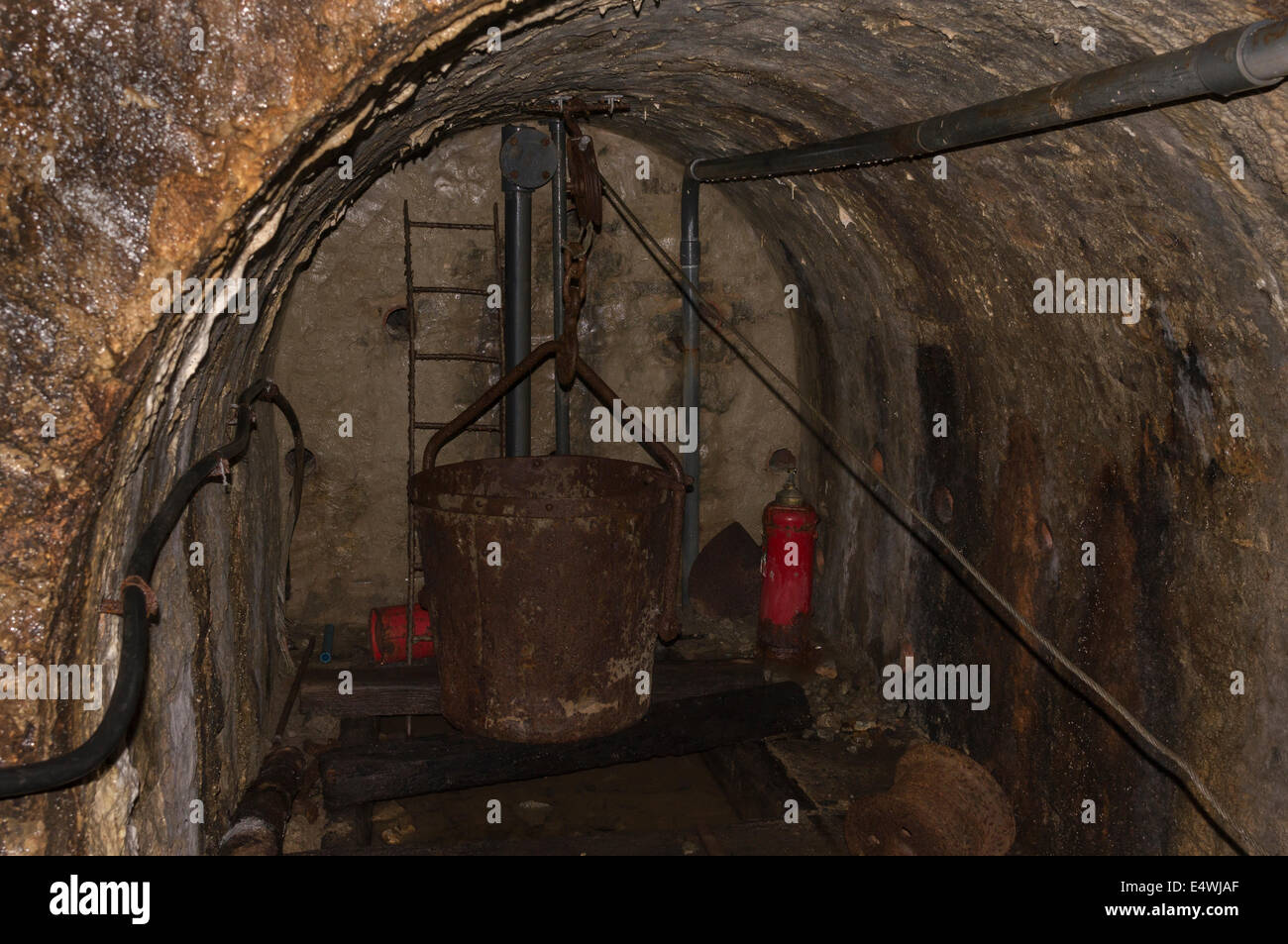 Tiefgarage im Threlkeld Mining Museum in Cumbria Stockfoto
