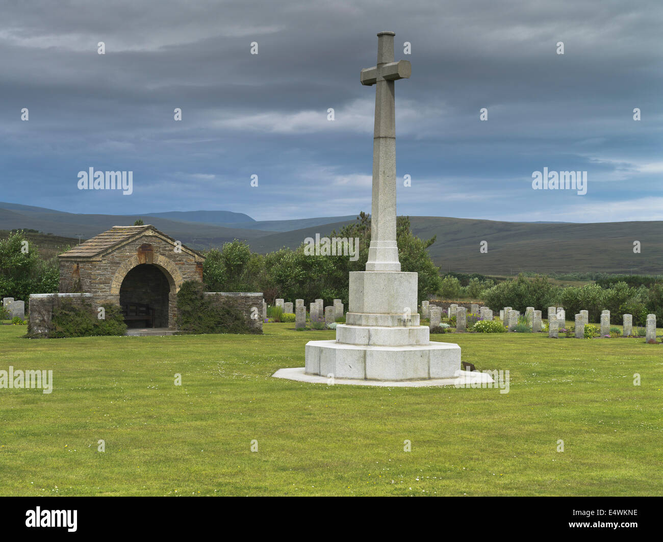 dh Lyness Naval Cemetery HOY ORKNEY Schottischer erster Weltkrieg 1 Friedhof uk Friedhof Militär Friedhof Marine überqueren schottland Grab Stockfoto