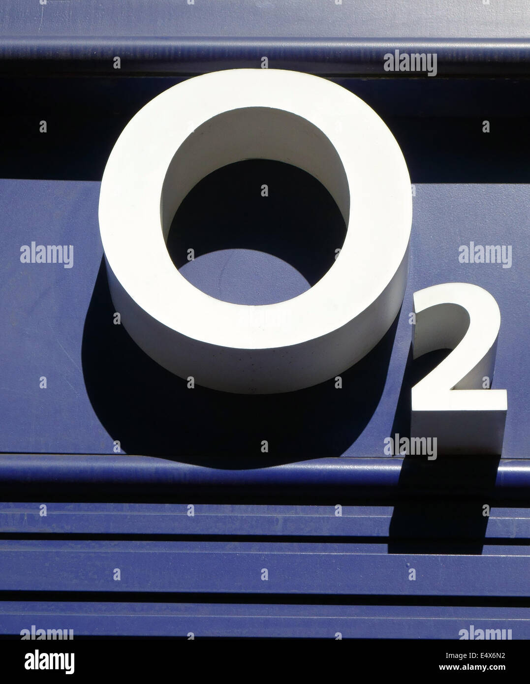 O2 Handy-Shop, London anmelden Stockfoto