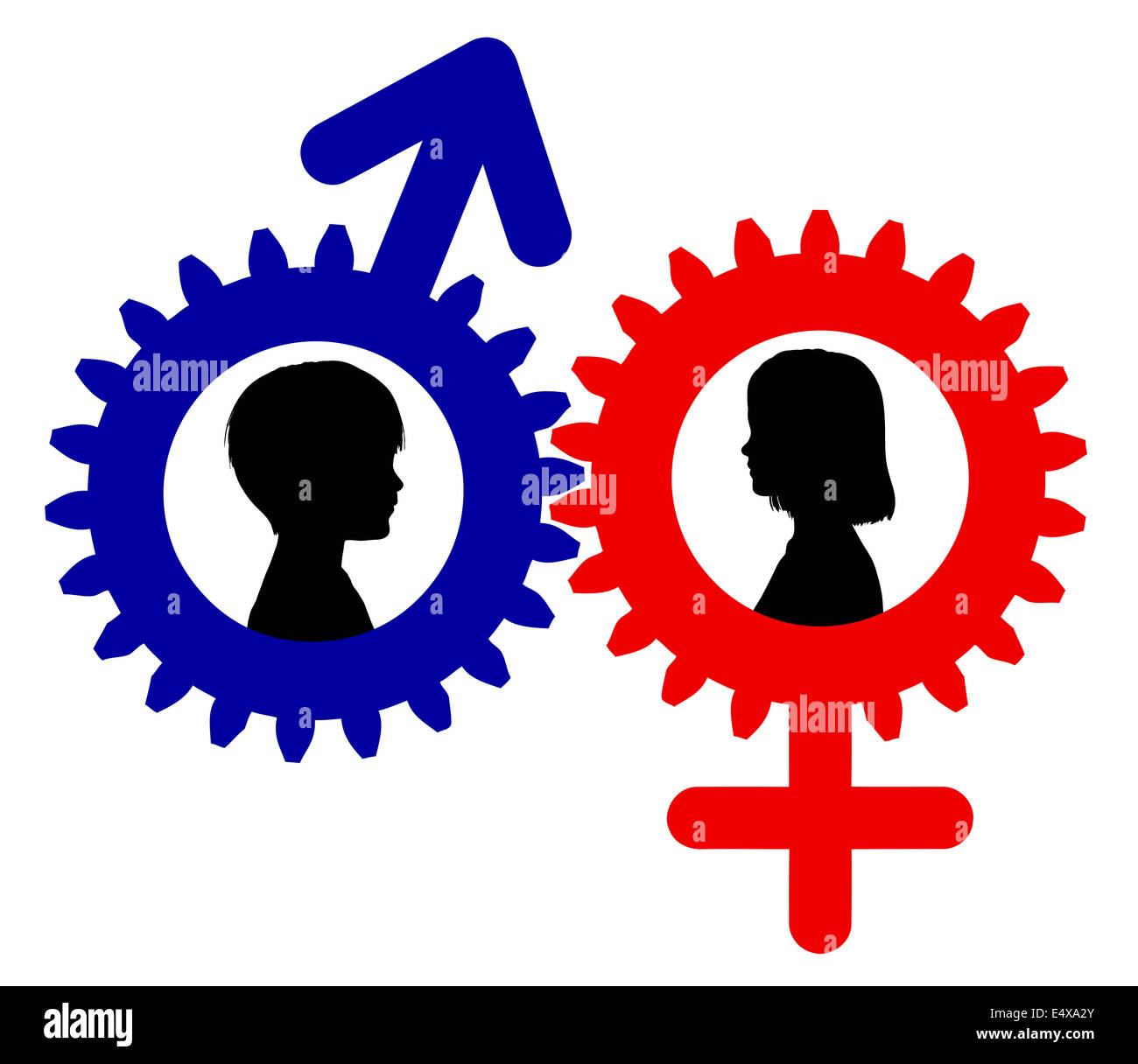 Jungs brauchen Mädchen Stockfoto