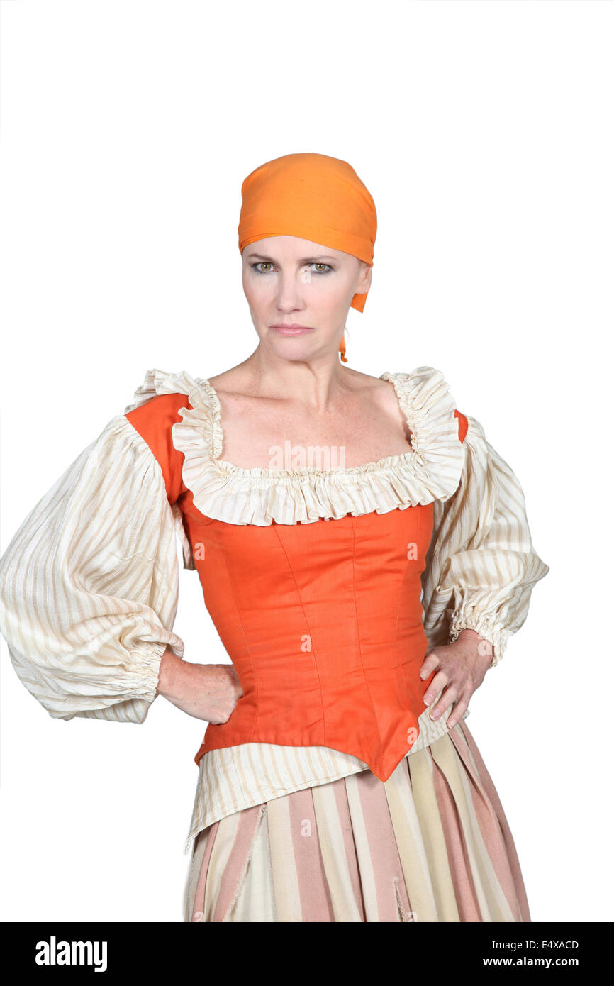Frau in Pantomine outfit Stockfoto