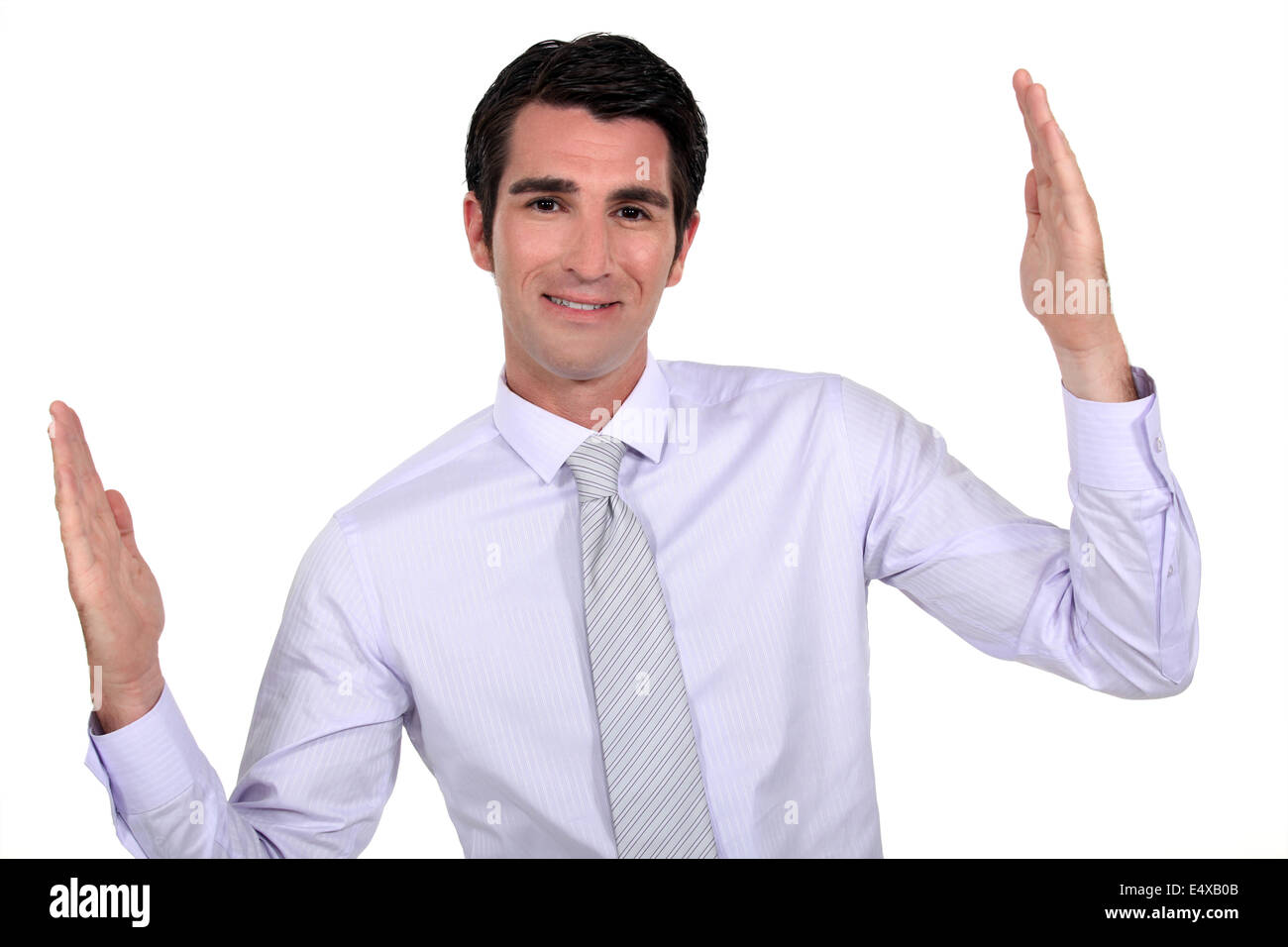 Mann die Hände mit dem Ausdruck ihrer Volumen Stockfoto