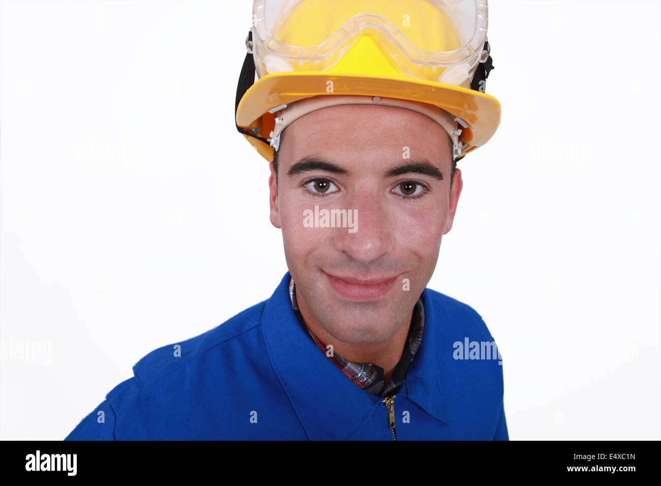 Handwerker, gekleidet für den job Stockfoto