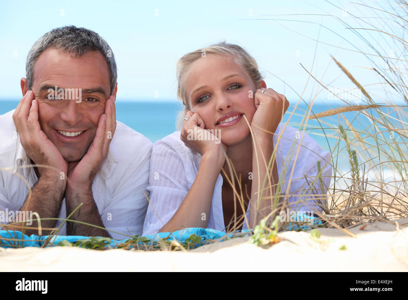 Paar am Strand Stockfoto