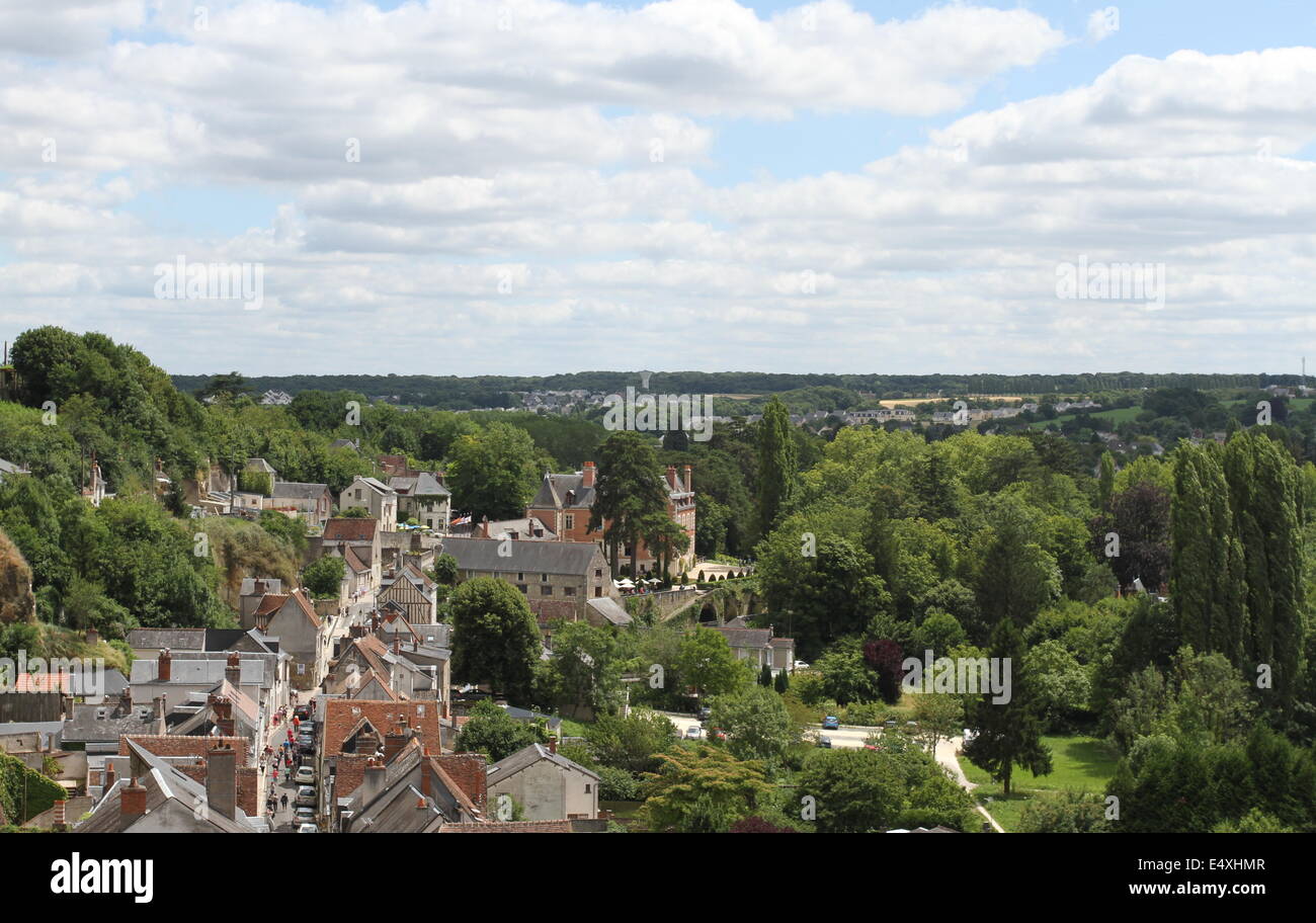 Erhöhten Blick auf Le Chateau du Clos Luce Leonardo de Vinci Museum Amboise Frankreich Juli 2014 Stockfoto