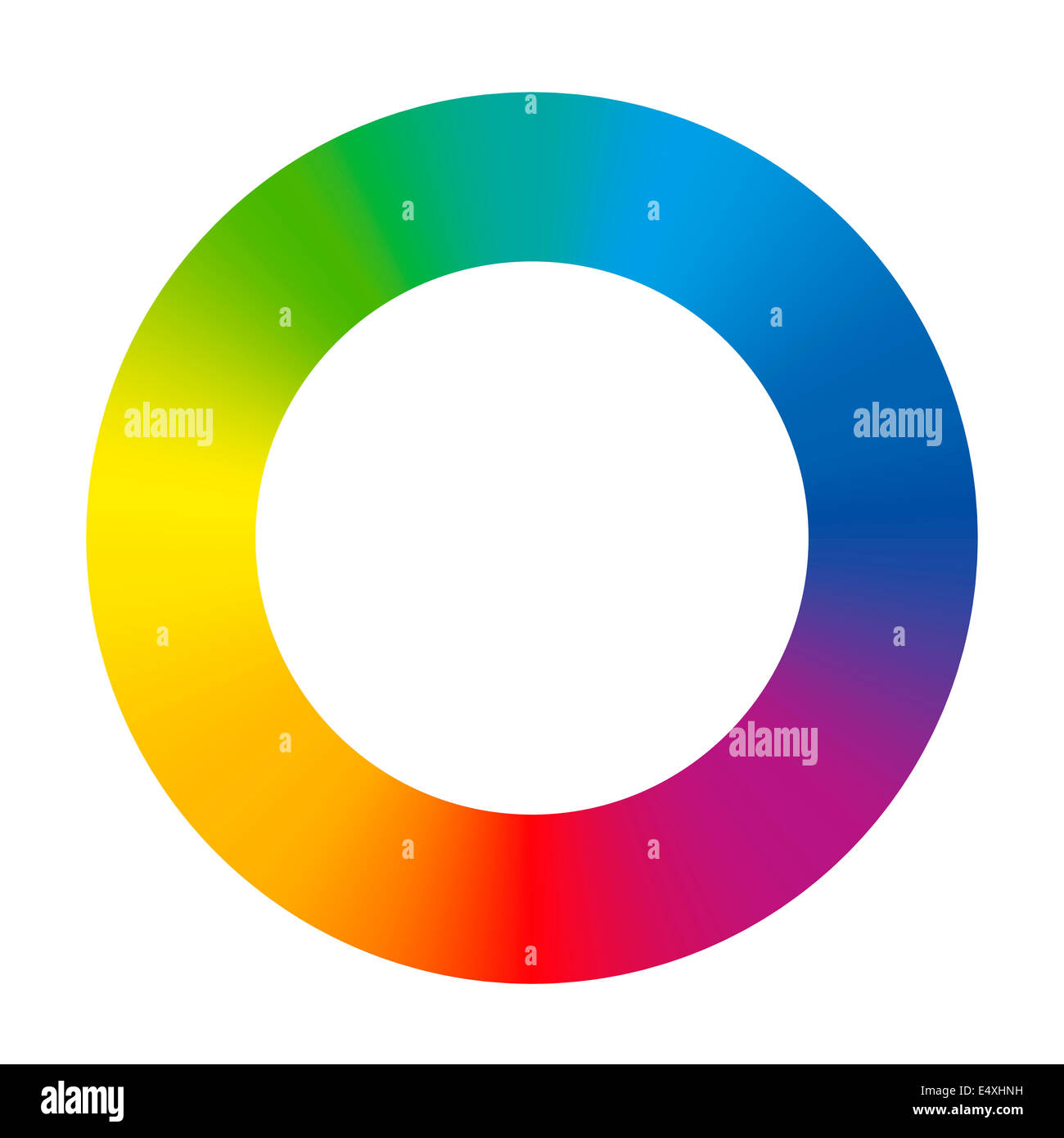 Farbverlauf Regenbogen Farbenring auf weißem Hintergrund. Stockfoto