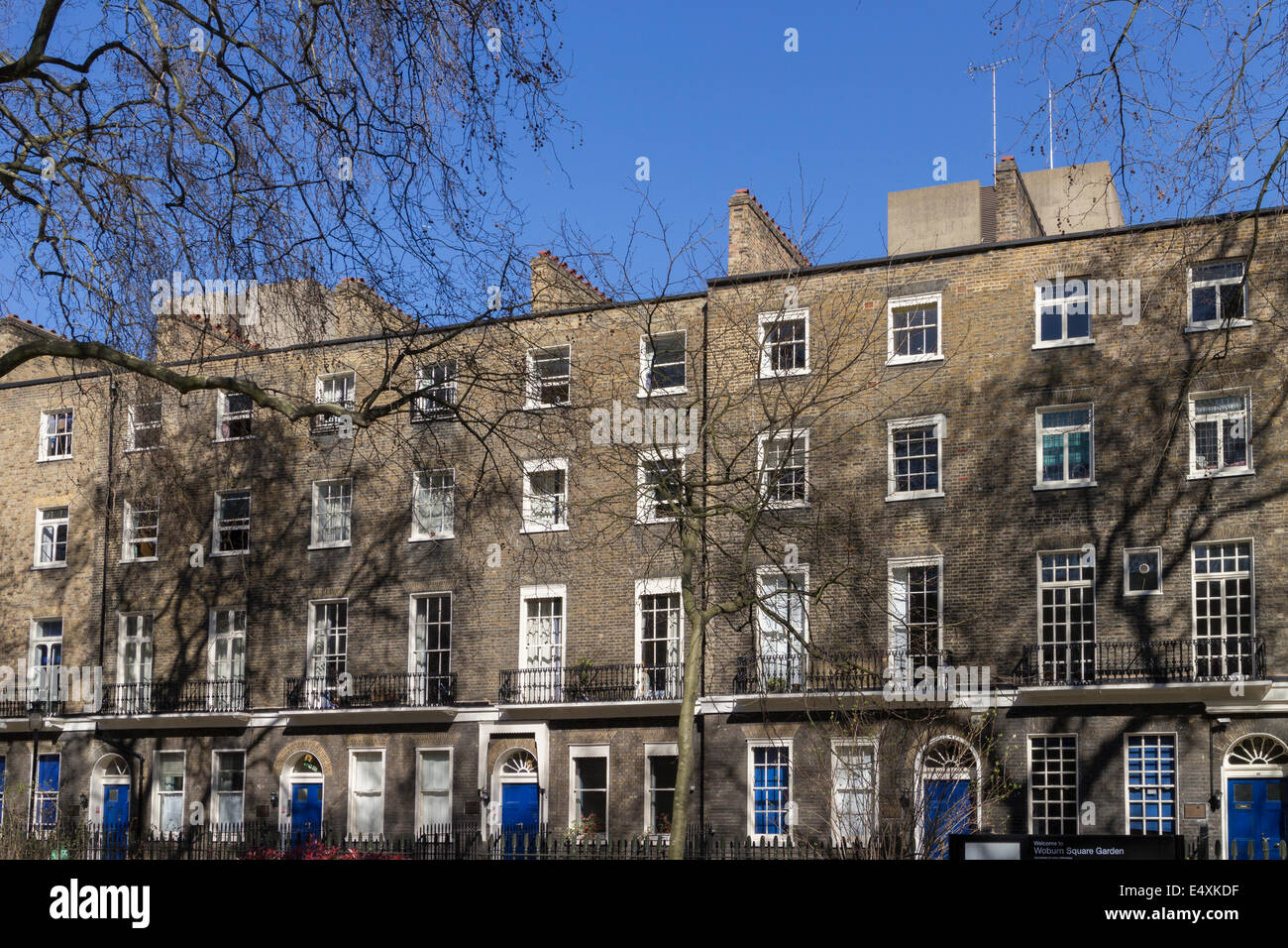 Georgianischen Häusern auf Woburn Square - London Stockfoto