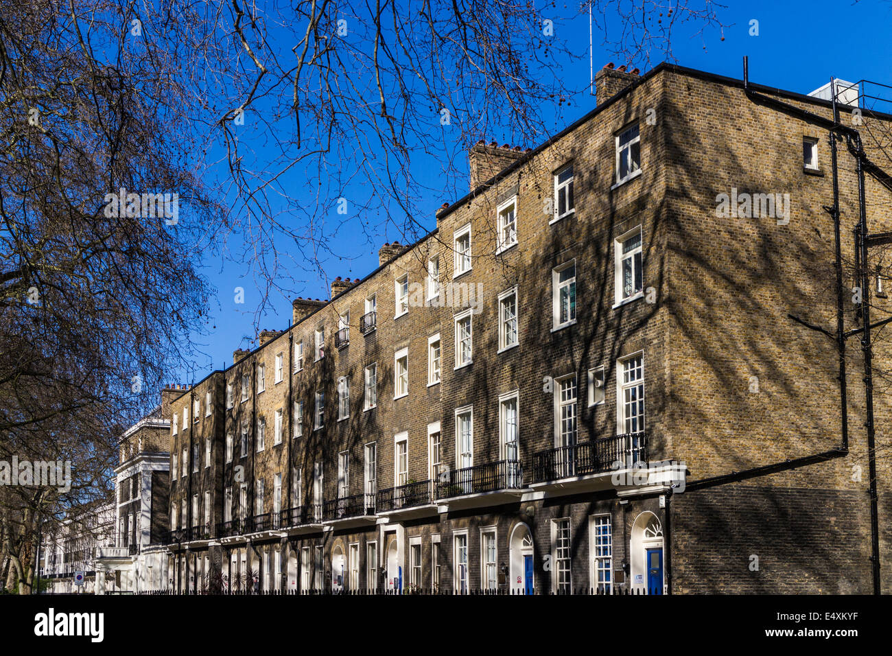 Georgianischen Häusern auf Woburn Square - London Stockfoto