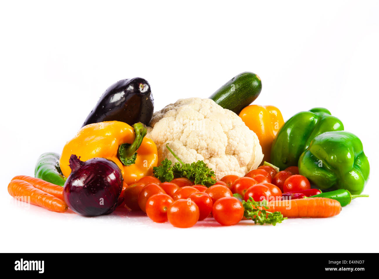 Gemüse auf einem weißen Hintergrund isoliert Stockfoto