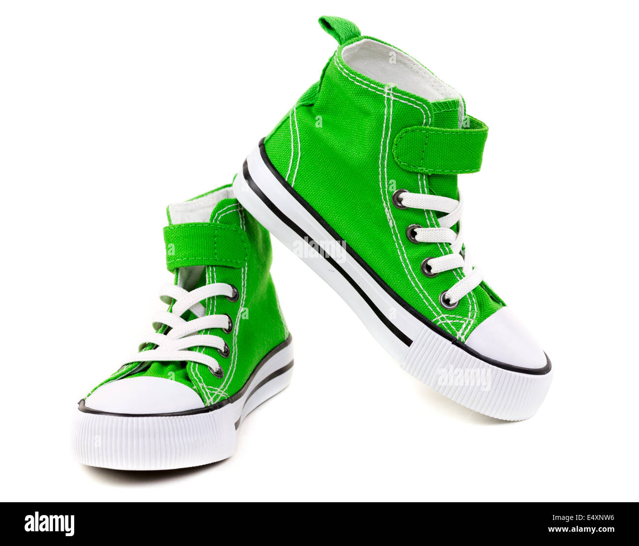 Grüne Sneakers Stockfoto