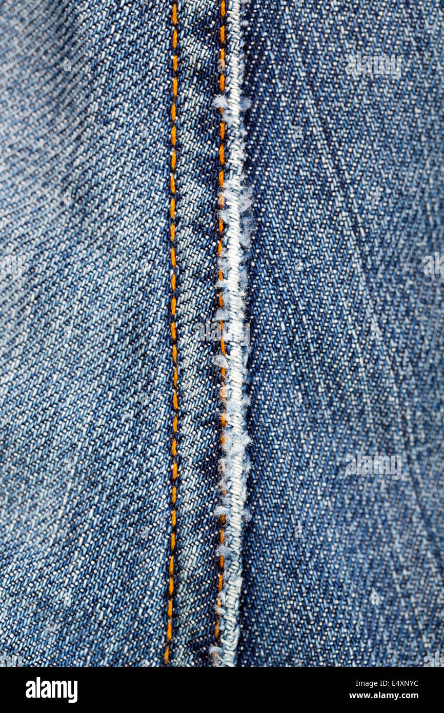 Naht auf denim Stockfoto