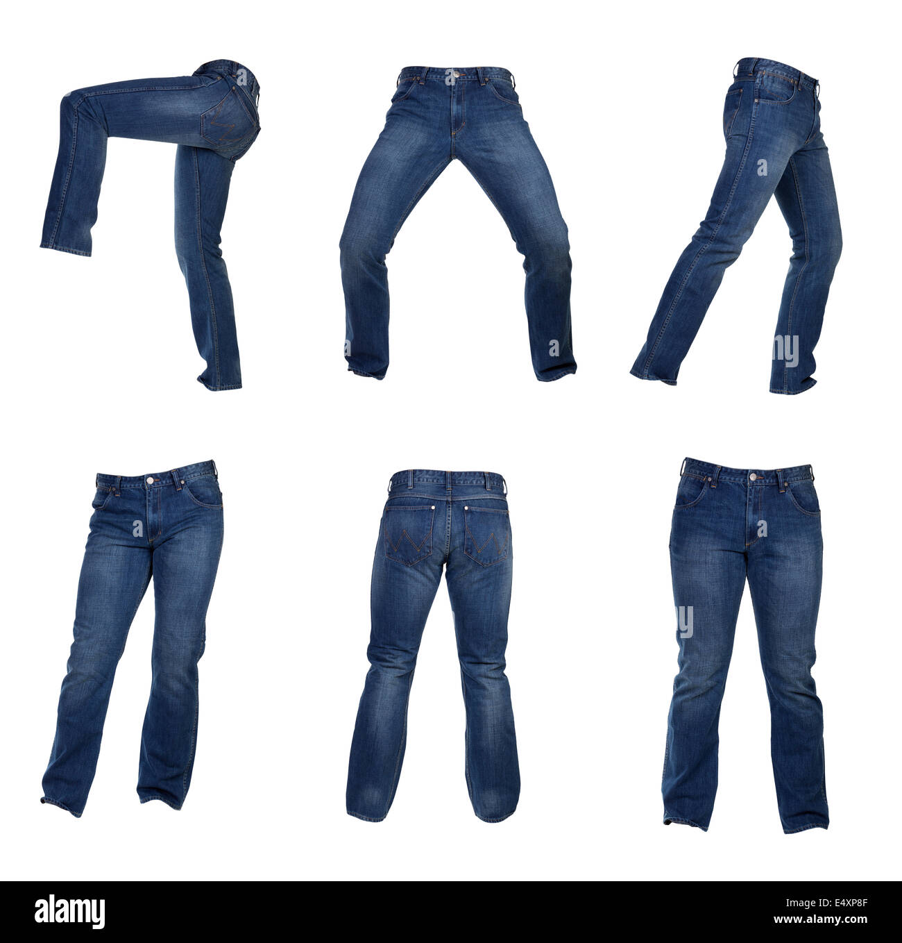 Collage von Herren jeans Stockfoto