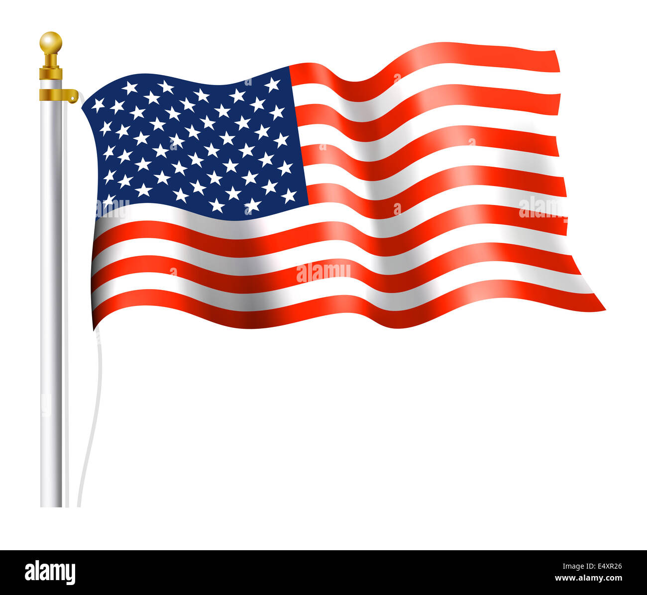 Amerikanische Flagge am Fahnenmast Stockfoto