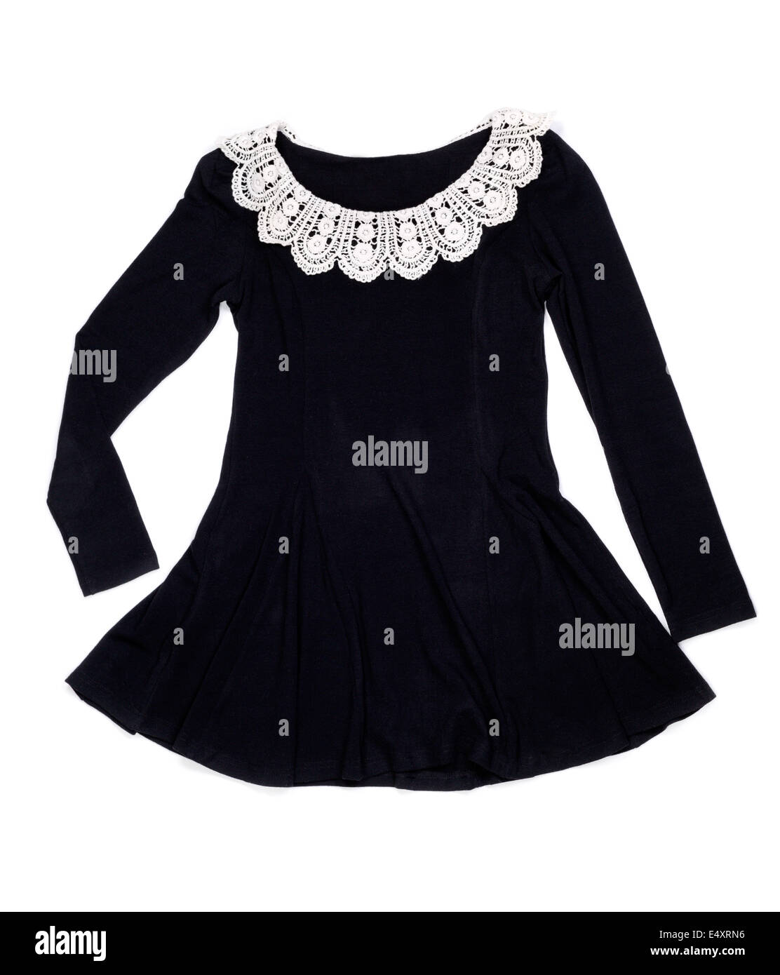 Schwarzes Kleid mit weißem Kragen Stockfotografie - Alamy
